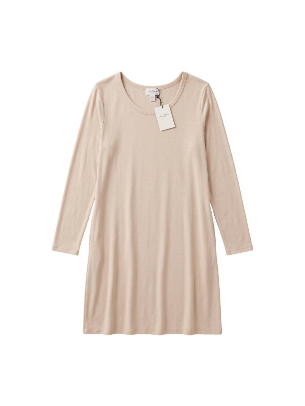 NWT | Miss Lavish London Beige A-Line Dress | Side Pockets | Long Sleeve | XL